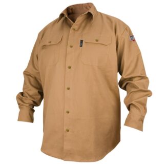 Black Stallion FS7-KHK 7oz. Flame-Resistant Cotton Work Shirt
