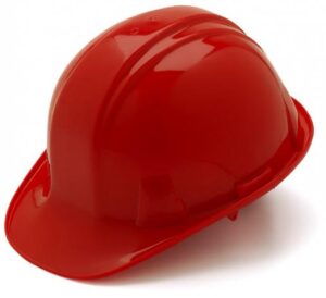 Red Hard Hat with 6 Point Pinlock Suspension