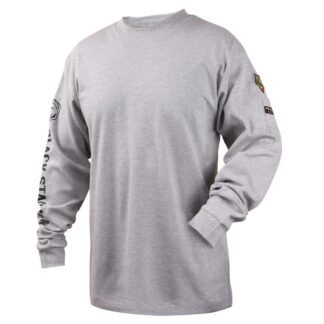 Black Stallion TF2510-GY  7 oz. 100% FR Cotton Knit Long-Sleeve T-Shirt, Gray