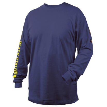 Black Stallion TF2510-NV  7 oz. 100% FR Cotton Knit Long-Sleeve T-Shirt, Navy