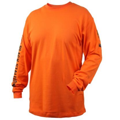 Black Stallion TF2510-NV  7 oz. 100% FR Cotton Knit Long-Sleeve T-Shirt, Orange
