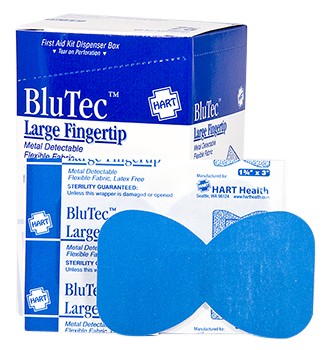 Blue Non-Metal Detectable Finger Tip Bandage 25ct.