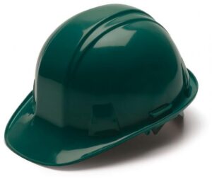 Green Hard Hat with 6 Point Racthet Suspension