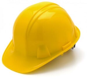 Yellow Hard Hat with 6 Point Racthet Suspension