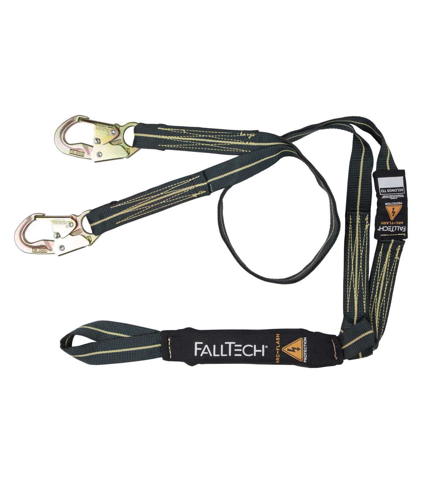 FallTech 8242YL Arc Flash 6ft Shock Absorbing Y-leg Lanyard with 1 Loop and 2 Snap Hooks