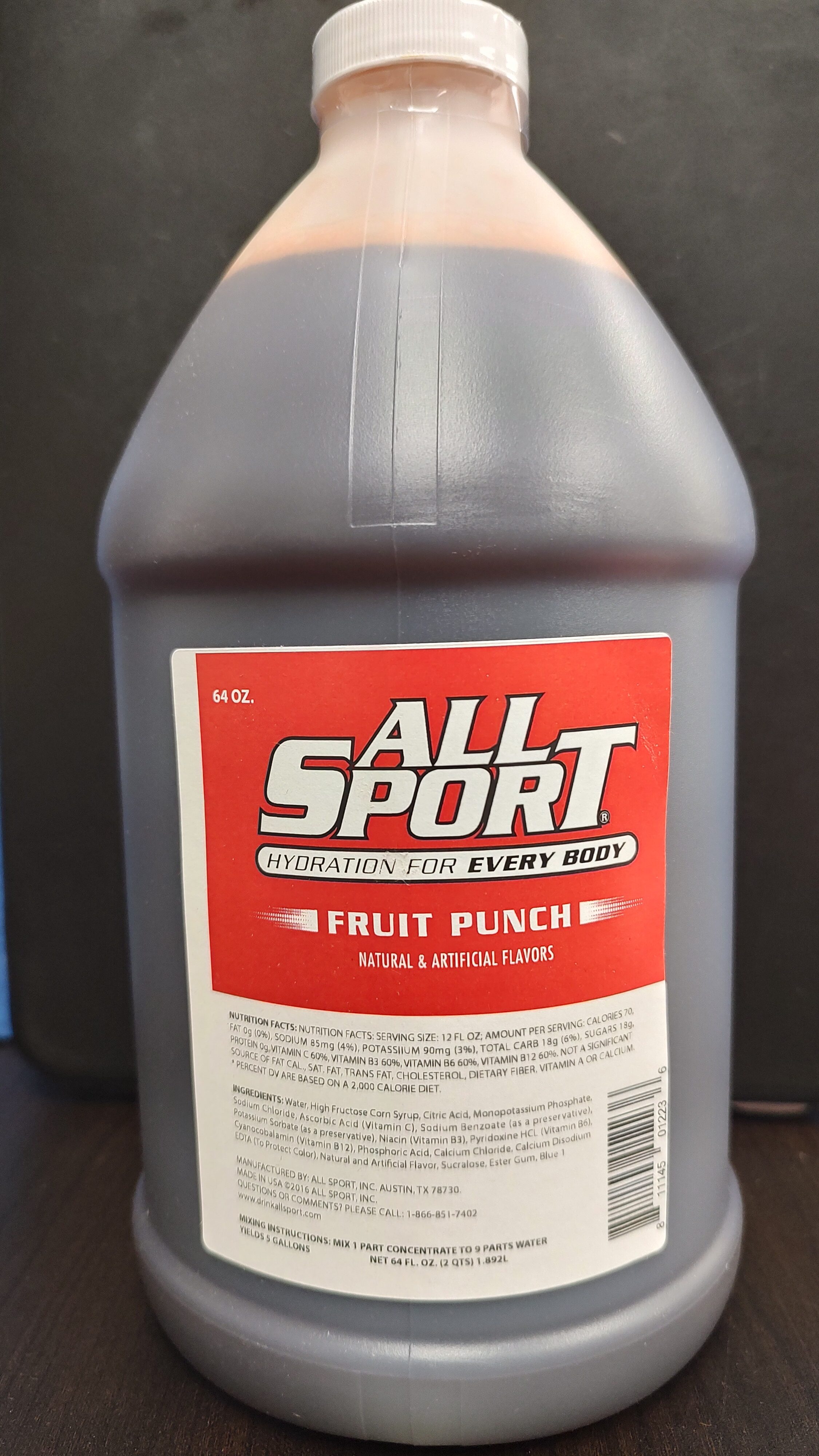 All Sport Varity Liquid Gallon 64oz Hydration Drink Mix