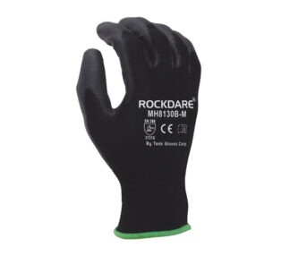 MH8130B Black13 Gauge Polyester with PU Coating Glove (DZ)