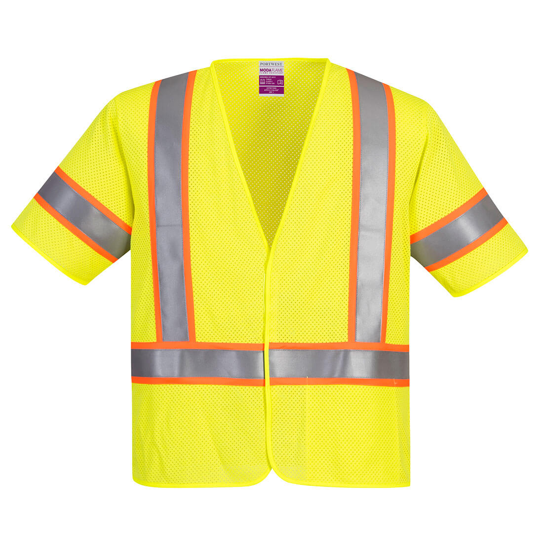 PortWest UFR24 Modaflame Hi-Vis Class 3 FR Mesh Vest Yellow