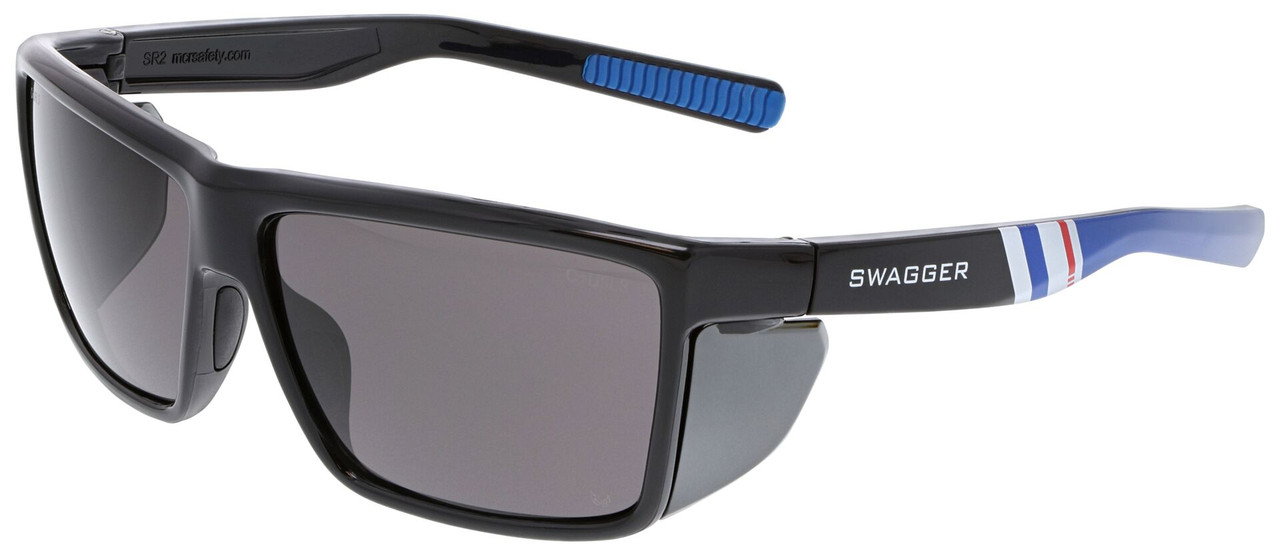 MCR SR232AF Gray Anti-Fog Lens Safety Glasses with Temple Ends Detachable Side Shields