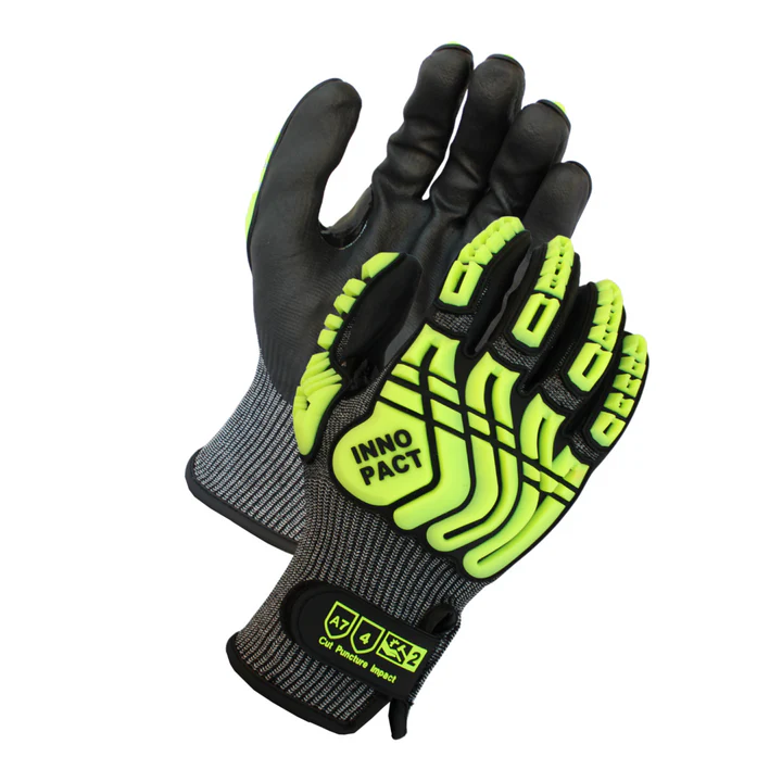 ANSI Cut A7 Impact 13 Gauge Black Mircro Foam Nitrile Coated Gloves